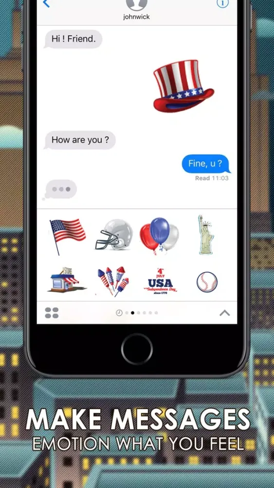 America Emoji Stickers Keyboard Themes ChatStick应用截图