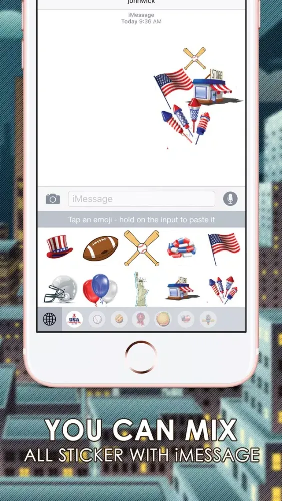 America Emoji Stickers Keyboard Themes ChatStick应用截图