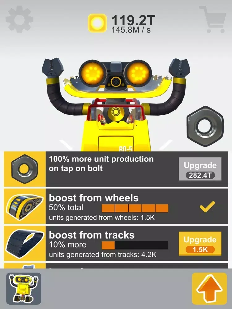 Tangkapan layar IdleBot iPad 