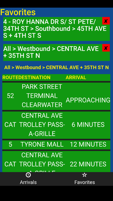 Tangkapan skrin Pinellas PSTA Bus Tracker
