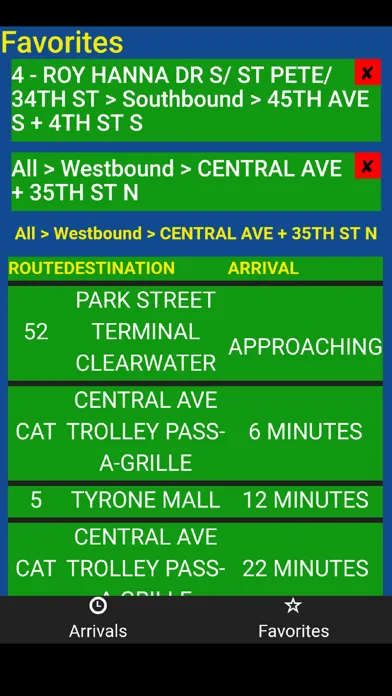 Tangkapan skrin Pinellas PSTA Bus Tracker