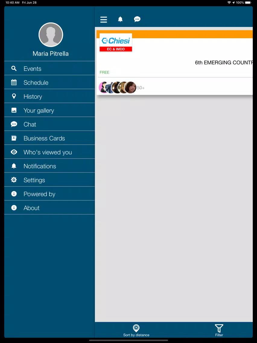 ภาพหน้าจอของ Chiesi Events iPad 