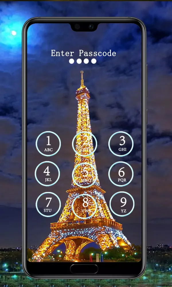 Eiffel Tower Pin Lock Screen Screenshots