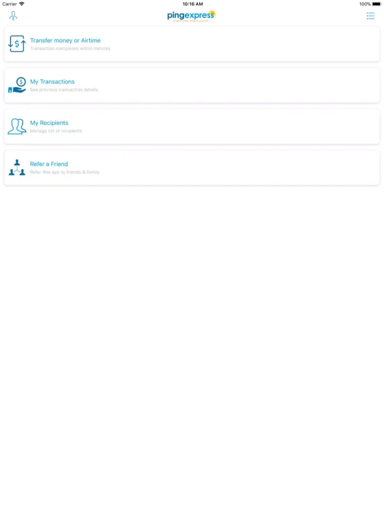 Ping Express iPad  স্ক্রিনশট