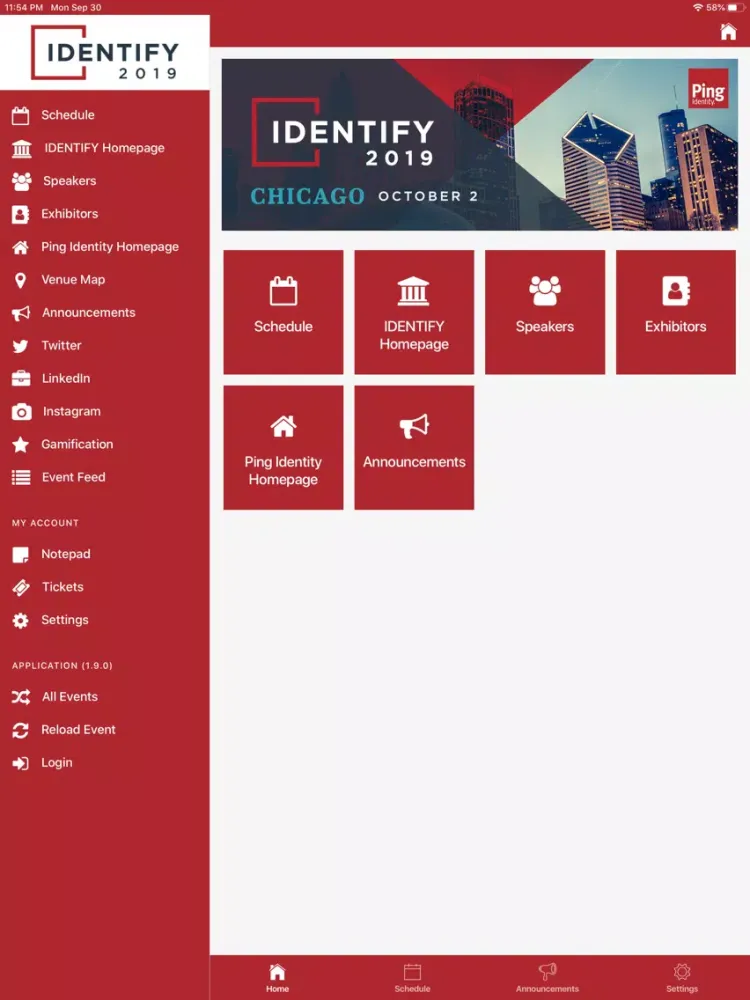 Tangkapan skrin Ping IDENTIFY iPad 