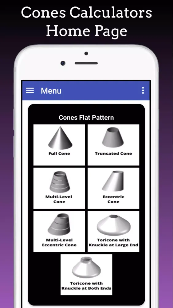 Capturas de tela do Cones Calculators : Frustum, E