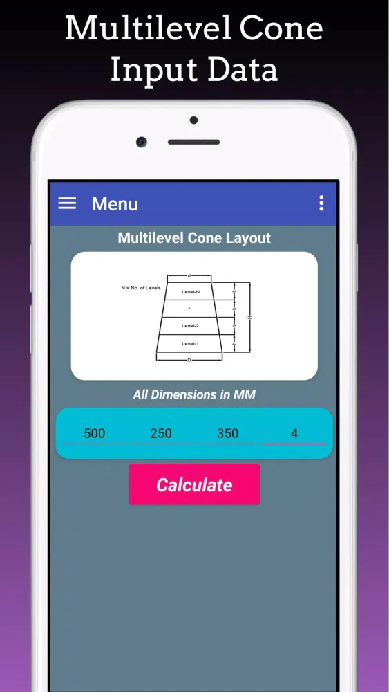 Capturas de tela do Cones Calculators : Frustum, E