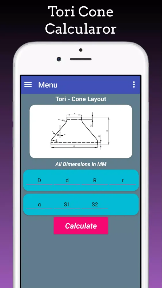 Capturas de tela do Cones Calculators : Frustum, E