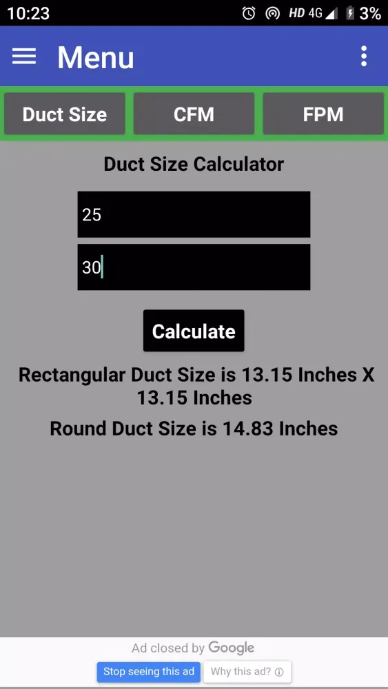تصاویر Duct Calculator
