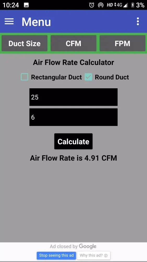 تصاویر Duct Calculator
