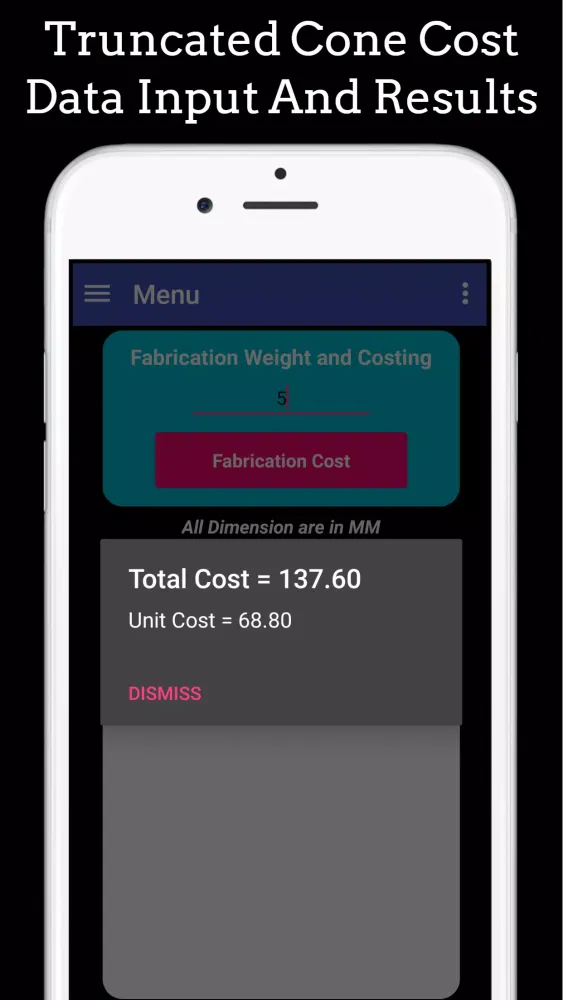 Fabrication Weight & Cost Calc سکرین شاٹس