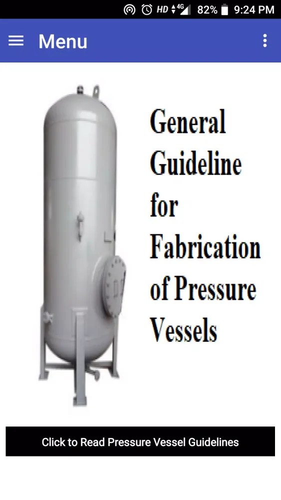 Screenshot di Pressure Vessel Guidelines