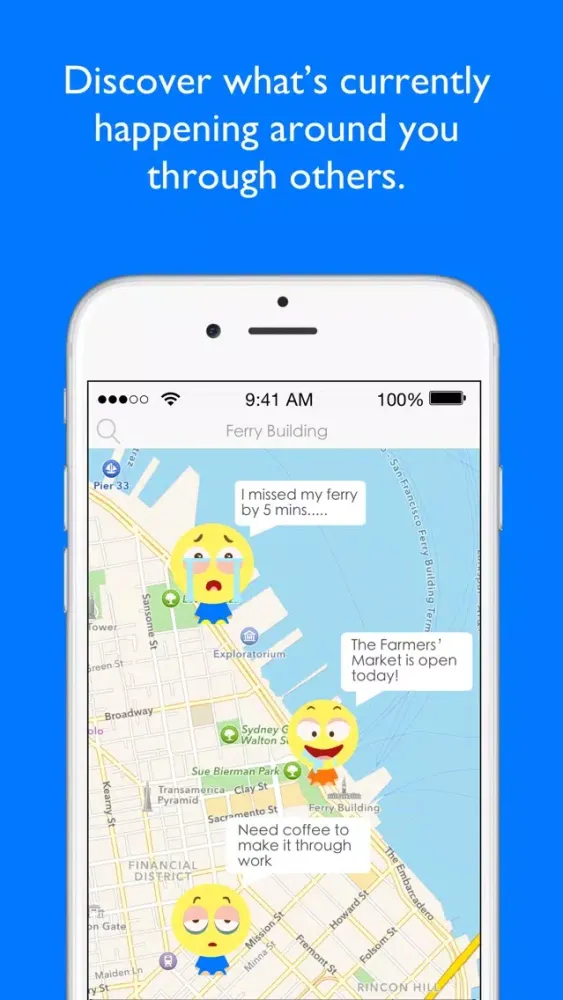 Tangkapan layar Pinjii - Share Information on a Real-time Map