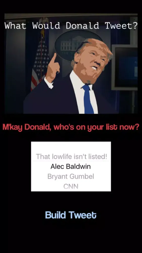 Tangkapan skrin WWDT - What would Donald Tweet?