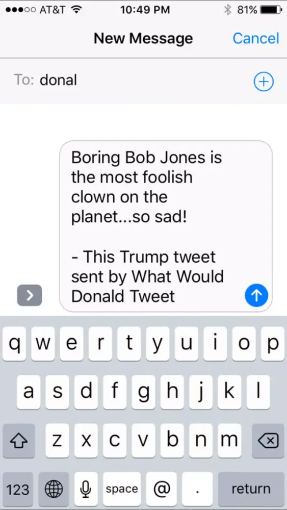 Tangkapan skrin WWDT - What would Donald Tweet?