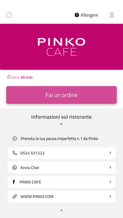 Capturas de tela do PINKO CAFÈ