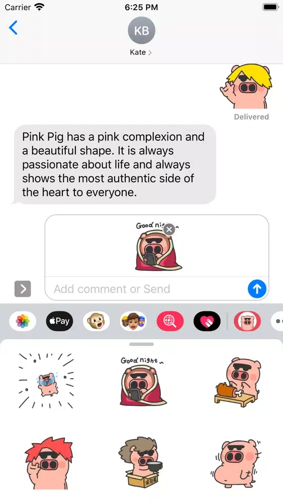 تصاویر Pink Pig Stickers