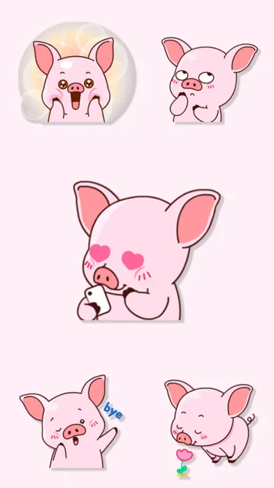 Crazy Pink Pig Stickers Screenshots