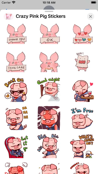 Crazy Pink Pig Stickers Screenshots