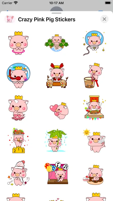 Crazy Pink Pig Stickers Screenshots