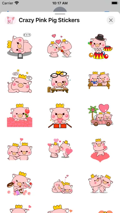 Crazy Pink Pig Stickers Screenshots
