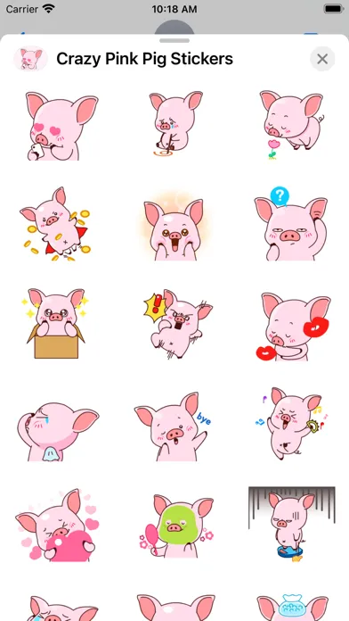 Crazy Pink Pig Stickers Screenshots