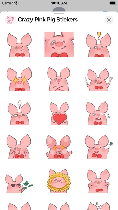 Crazy Pink Pig Stickers Screenshots