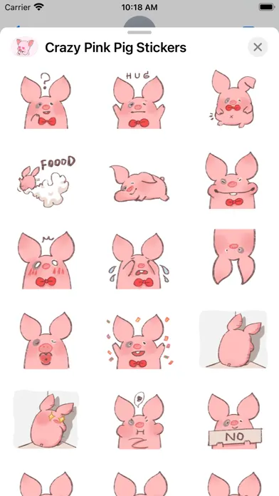 Crazy Pink Pig Stickers Screenshots
