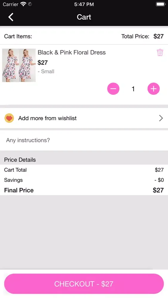 Tangkapan layar Pink Pineapple Boutique