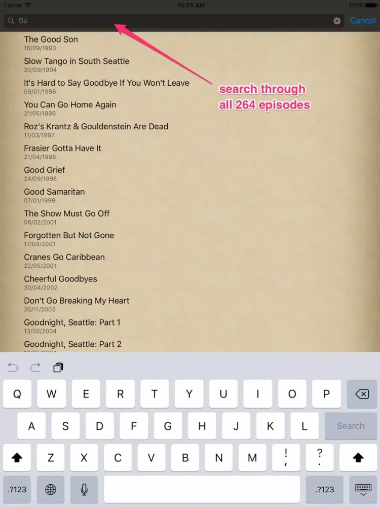 Скриншоты Ultimate FRASIER Episode Guide iPad 