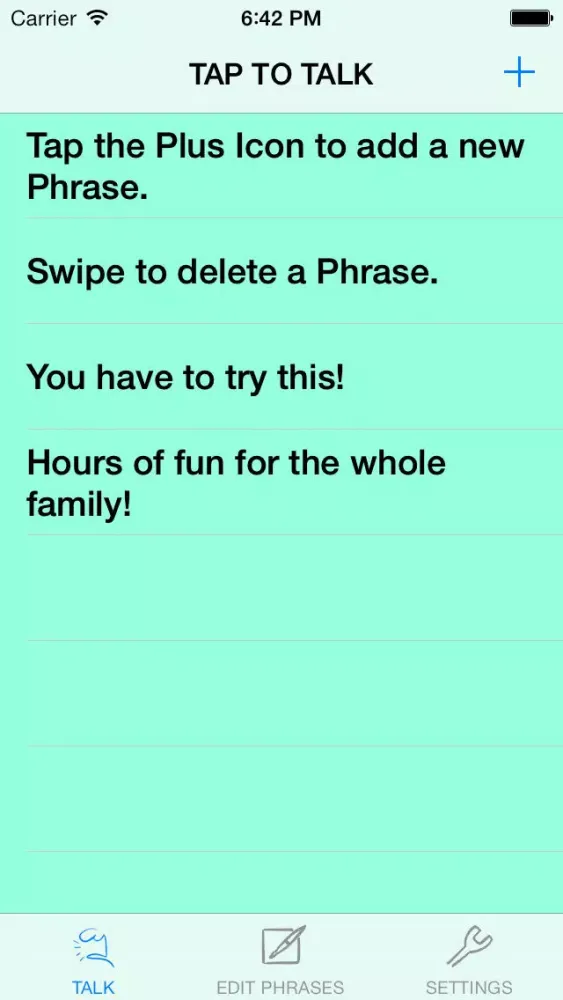 Capturas de tela do TALK! Speech Synthesizer for iOS