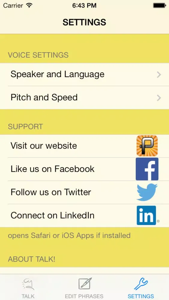 Capturas de tela do TALK! Speech Synthesizer for iOS