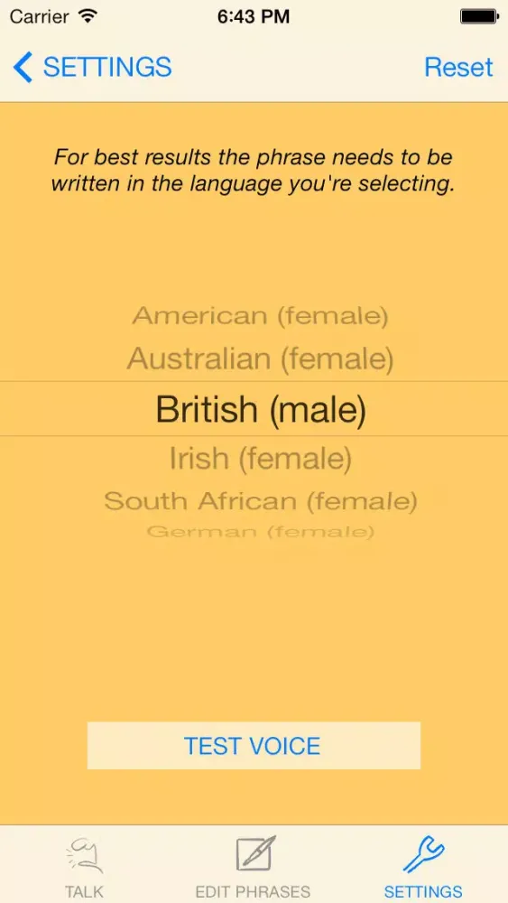 Capturas de tela do TALK! Speech Synthesizer for iOS