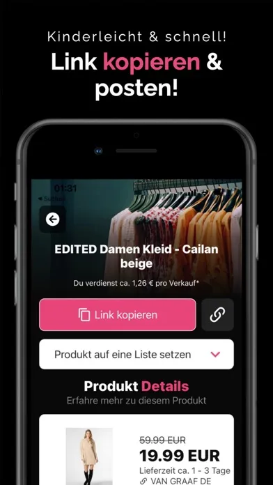 Capturas de tela do pinkthelink - Influencer App