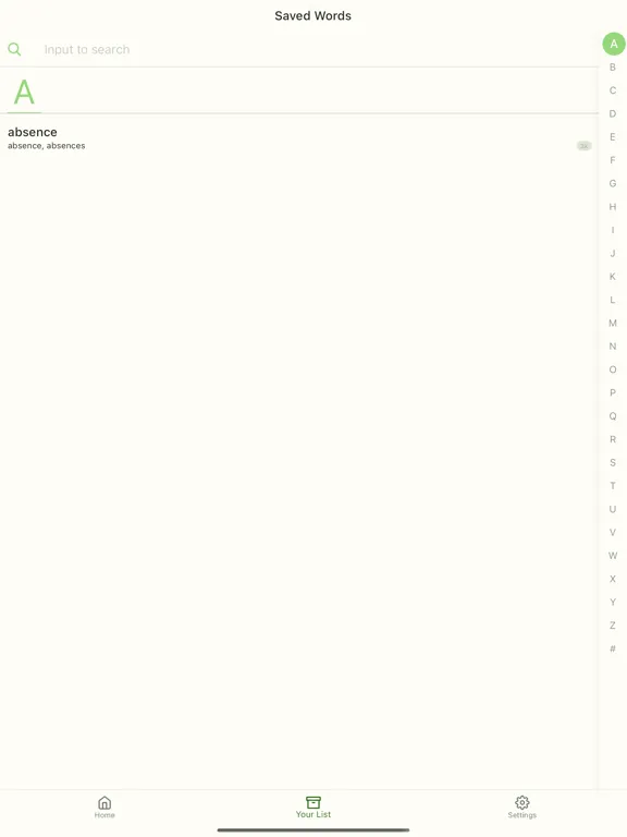 Tangkapan skrin Word Family Lists iPad 