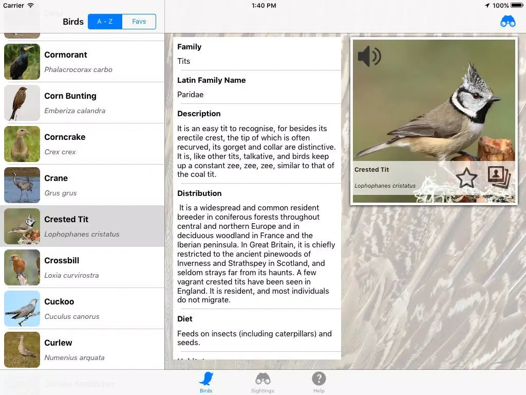 Zrzuty ekranu Birds of Britain and Ireland iPad 
