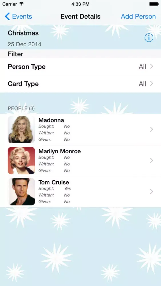 Capturas de pantalla de Card List