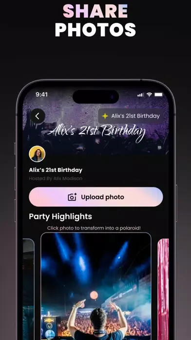 ภาพหน้าจอของ Pinpoint. The Party App.