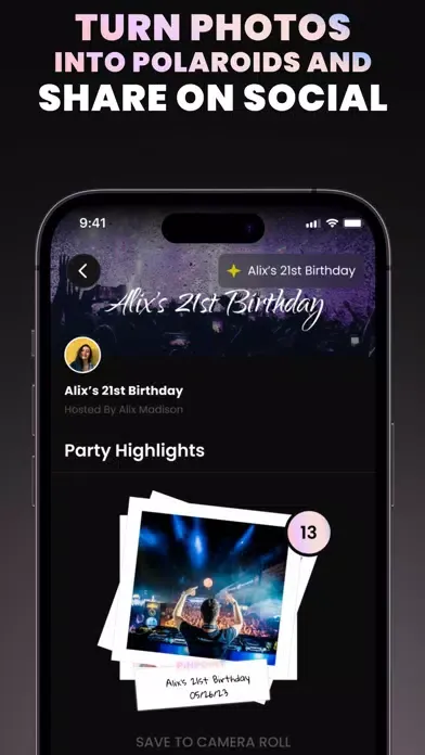 ภาพหน้าจอของ Pinpoint. The Party App.
