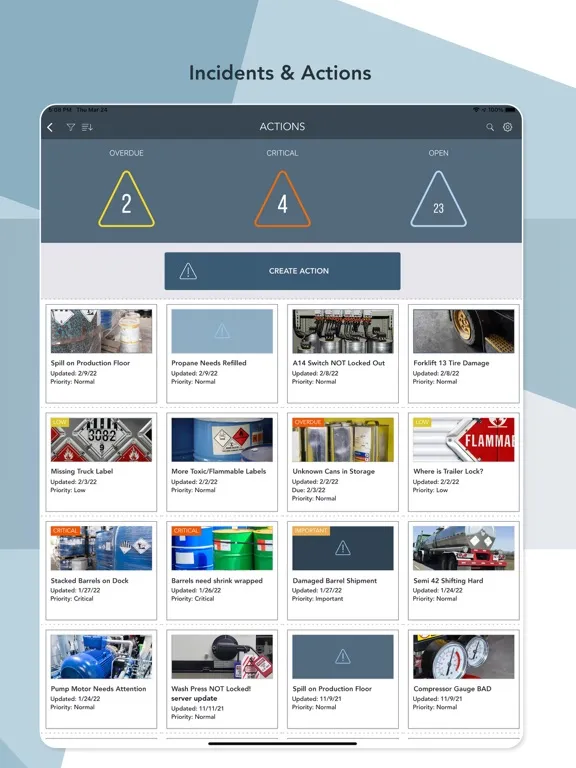 Ảnh chụp màn hình của PinPoint Workforce iPad 