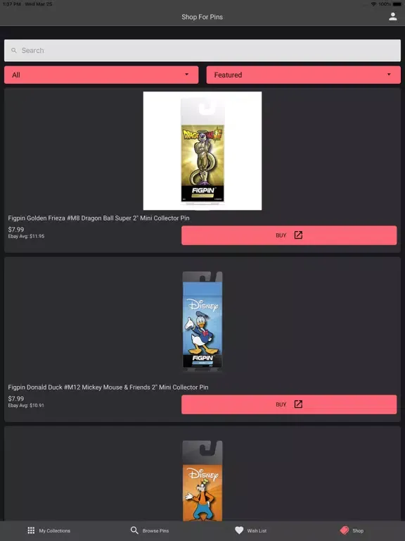 Ảnh chụp màn hình của Pins Collector iPad 
