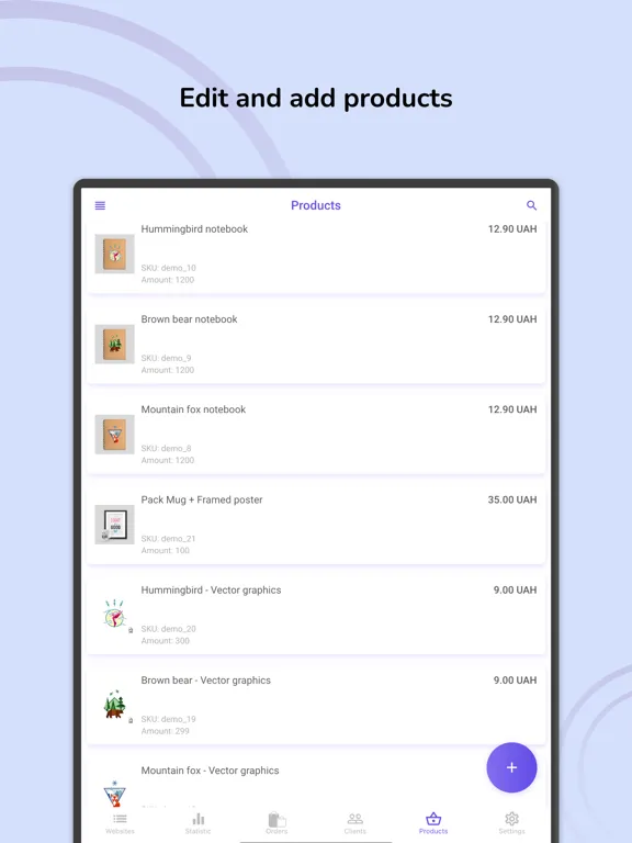 ภาพหน้าจอของ PrestaShop Mobile Admin iPad 