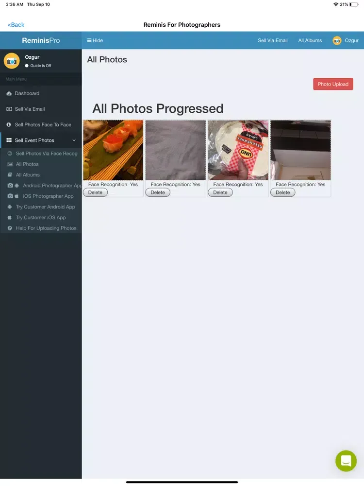 Reminis For Photographers iPad  Screenshots
