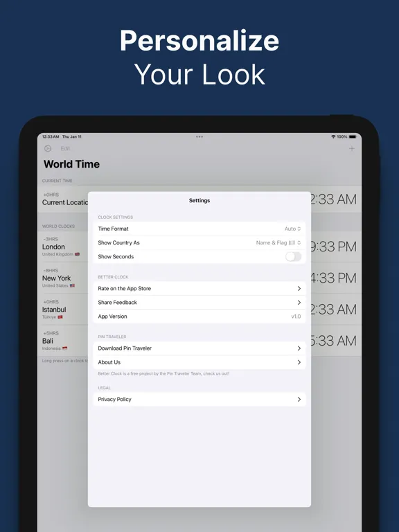Скриншоты Better Clock: World Timezones iPad 