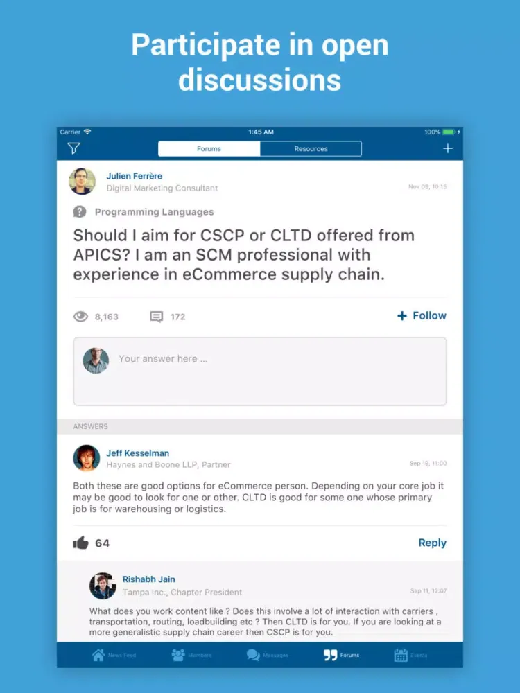 APICS Supply Chain Hub iPad  Screenshots