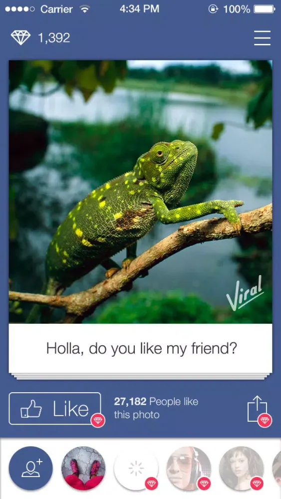 Zrzuty ekranu Viral - Upload photos and see the social effect