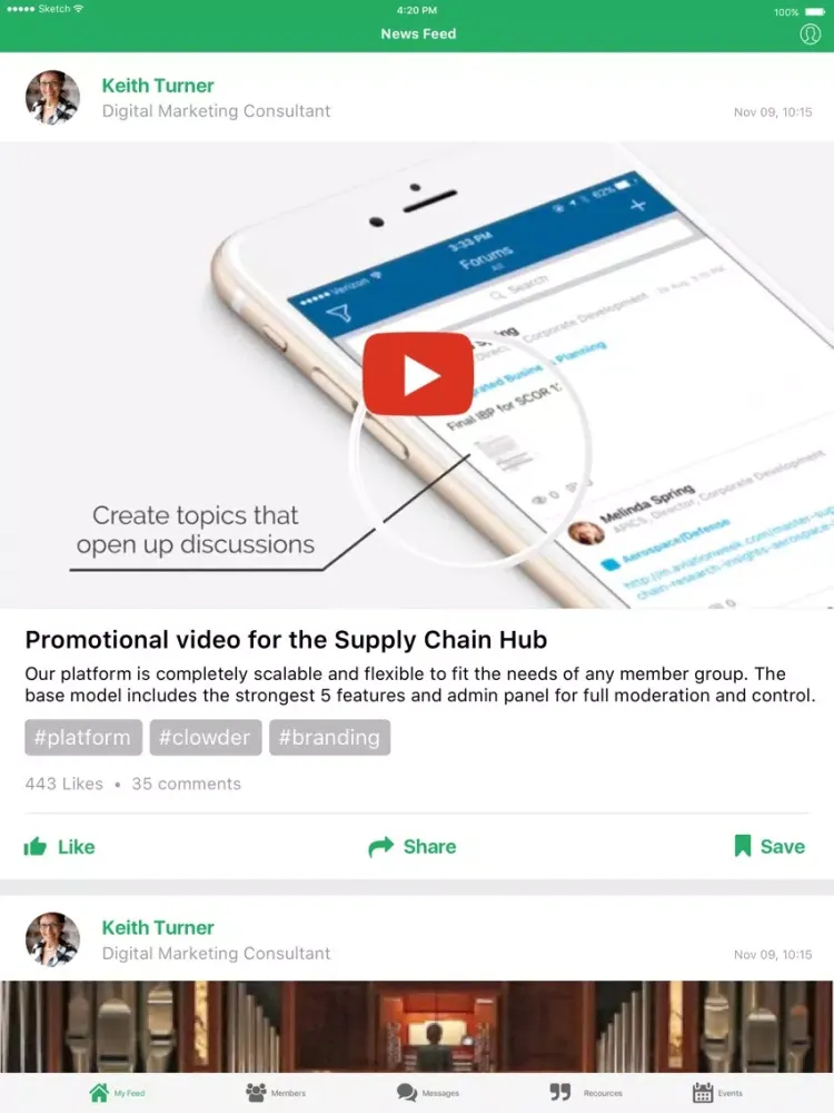 Ảnh chụp màn hình của WhoHub Connect iPad 