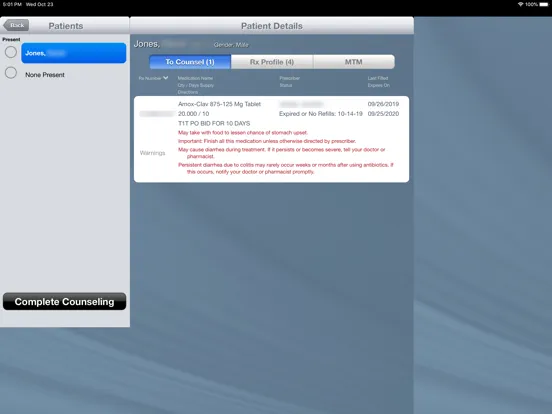 Capturas de pantalla de PioneerRx Mobile Counseling iPad 