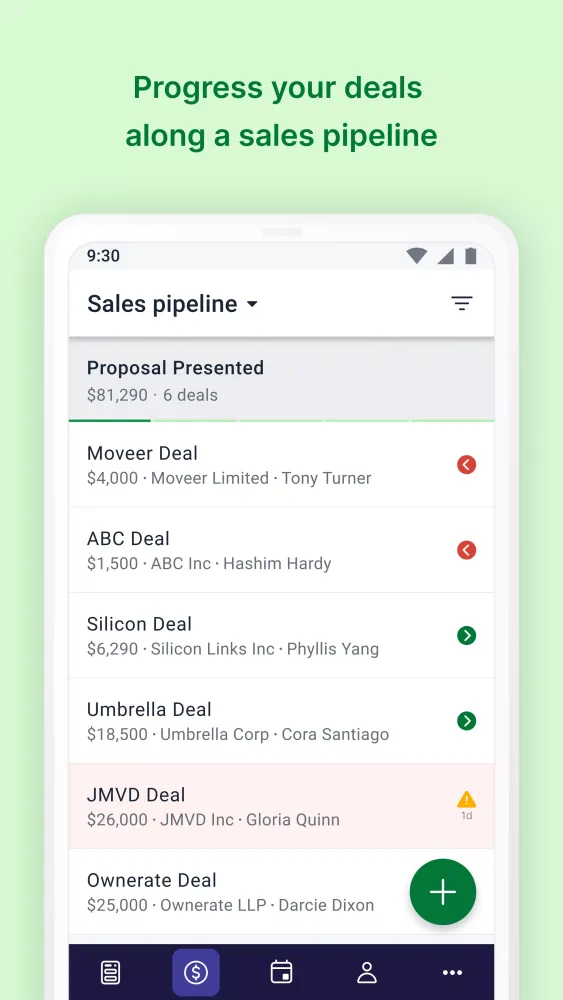 Tangkapan layar CRM Mobile: Pipedrive