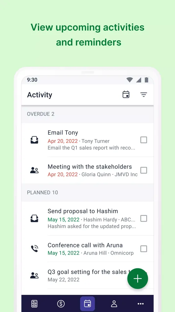 Tangkapan layar CRM Mobile: Pipedrive